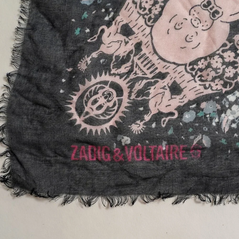 Zadig & Voltaire Kerry Flower Dog Square Scarf
